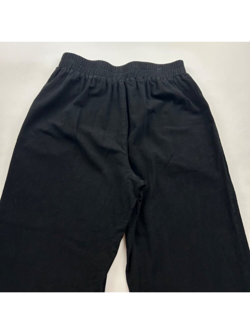 Lomon Black Linen Blend Cropped Wide Leg Lounge Pant S - Picture 6 of 6